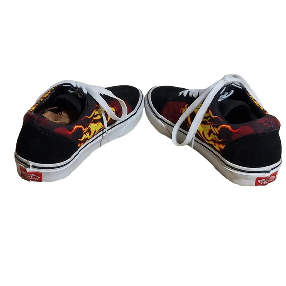 Van's Samurai Rising Old Skool Suede Canvas Black Red Yellow Flames Sneaker - Picture 12 of 15